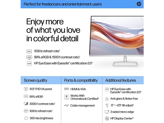 Monitor HP Series 5 31,5" FHD (Modelo 532sf) - Image 6
